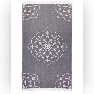 Sahra Pestamal Turkish cotton flatwoven towel black